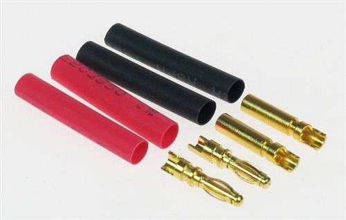 2mm GOLD CONNECTOR SET 2 PAIRS + SHRINK